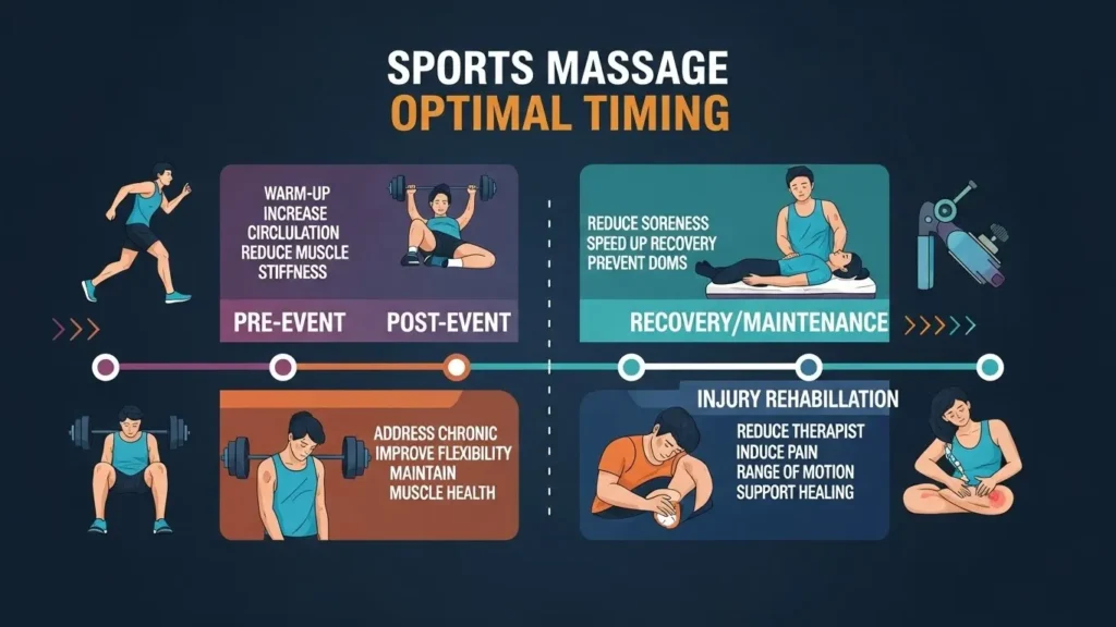스포츠 마사지 타이밍 최적화, 운동 전 vs 후?